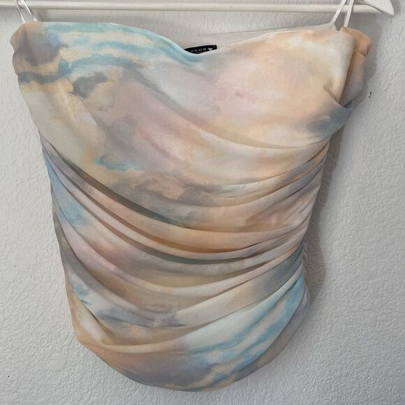 Zara Pastel Color Cloud Tulle Corset Top - Picture 3 of 9